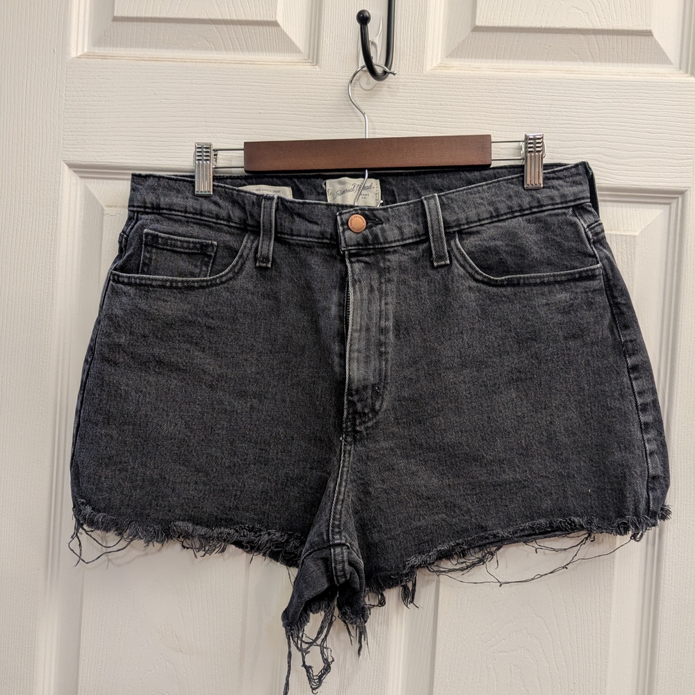 High Rise Black Denim Women's Shorts - Size 12